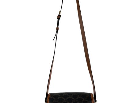 Celine Monogram Medium Leather & Canvas Folco Crossbody For Sale