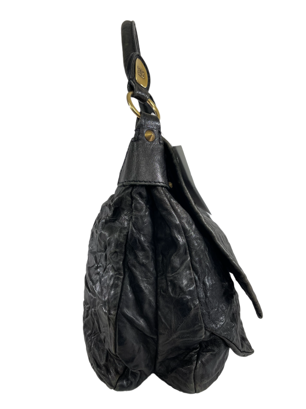 Givenchy Vintage Black Crinkle Effect Leather Hobo For Cheap