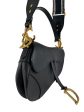 Christian Dior Black Leather Saddle Bag W  Canvas Strap Cheap