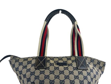 Gucci Navy Monogram Canvas Handbag Sale