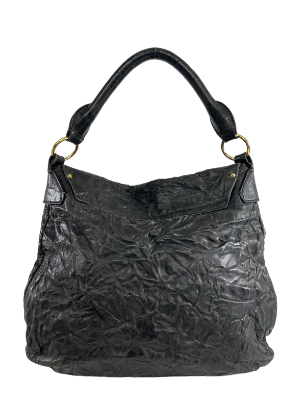 Givenchy Vintage Black Crinkle Effect Leather Hobo For Cheap