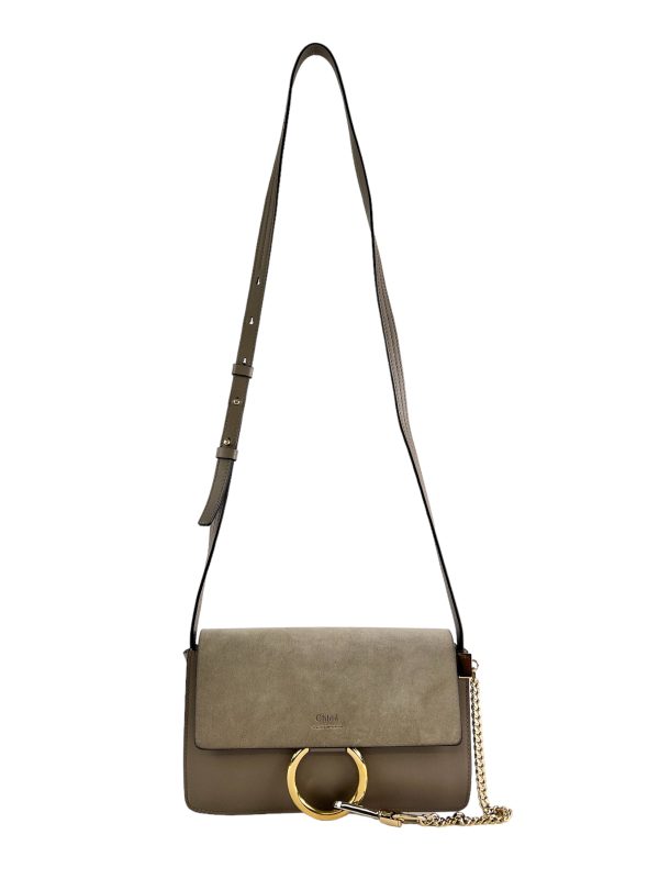 Chloe Grey Leather & Suede Faye Day Crossbody Online