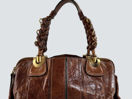 Chloe Brown Leather Heloise Satchel Fashion