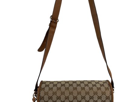 Gucci Monogram Canvas & Tanned Leather Marrakech Satchel Fashion