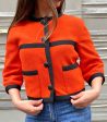 Chanel Vintage Orange & Black Wool Blazer - UK 8 Hot on Sale