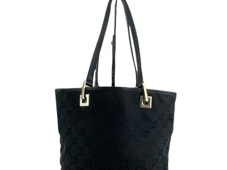 Gucci Black GG Canvas “Bucket Shopping Tote” For Sale