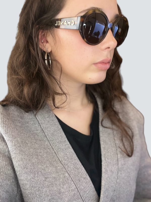 Chanel Brown Logo Sunglasses For Cheap