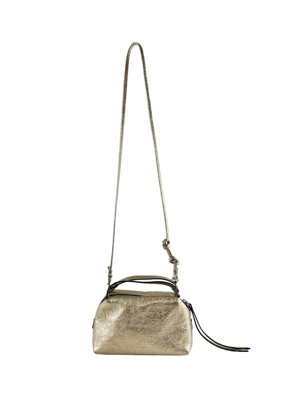 Gianni Chiarini Gold Metallic Leather Mini Crossbody Supply