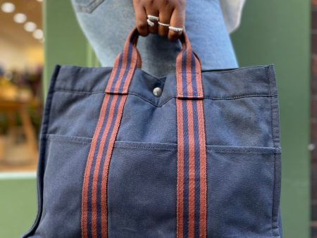 Hermès Navy Canvas ‘Fourre Tout’ Tote Hot on Sale