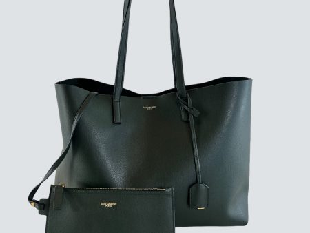 Ysl   Saint Laurent Green Shopping Leather Tote Handbag For Discount