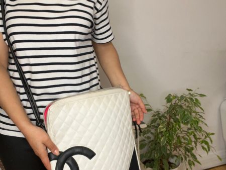 Chanel Large White Leather Cambon Crossbody Satchel Online Hot Sale