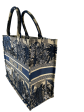 Christian Dior Navy Embroidered Canvas Book Tote Sale