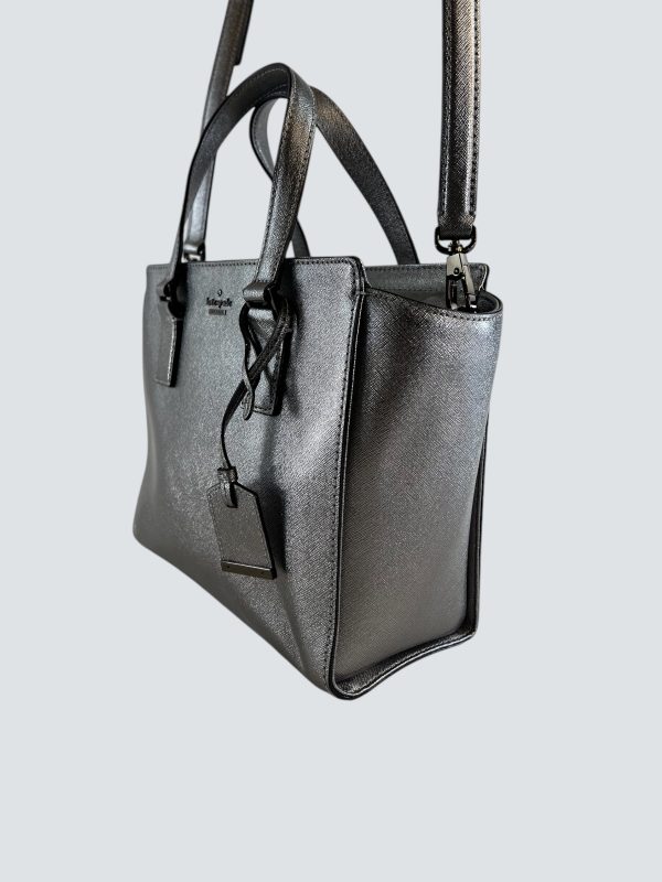 Kate Spade Silver Leather Tote Hot on Sale