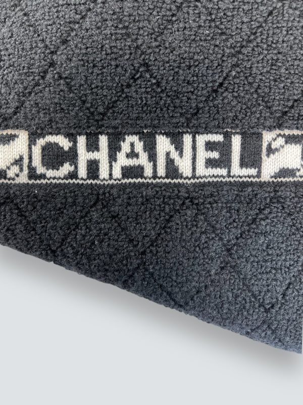 Chanel Black 100% Cashmere Scarf For Cheap