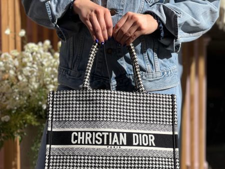 Christian Dior Monochrome Canvas Medium Book Tote Online now