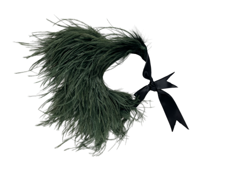 Dolce & Gabbana Green Feather Collar with Black Ribbon Online Hot Sale