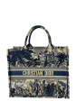 Christian Dior Navy Embroidered Canvas Book Tote Sale