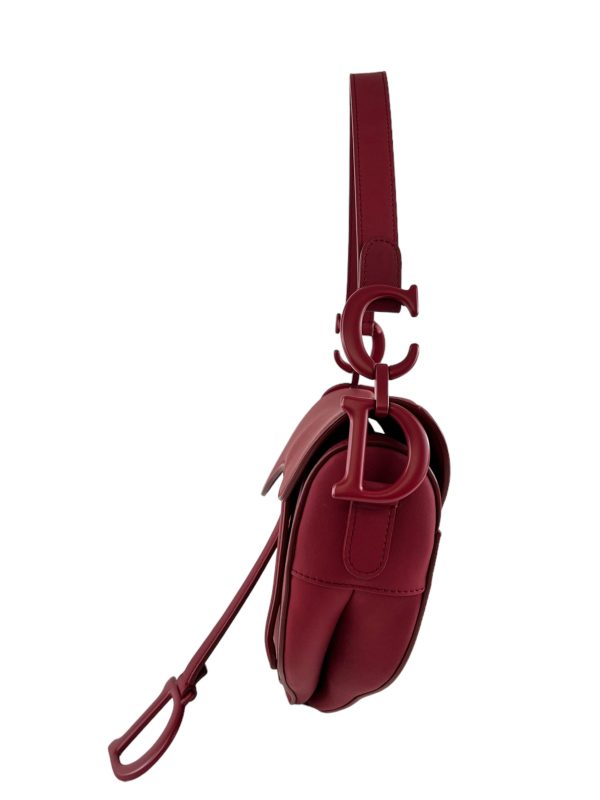 Christian Dior Red Calfskin Leather Saddle Bag Online Hot Sale