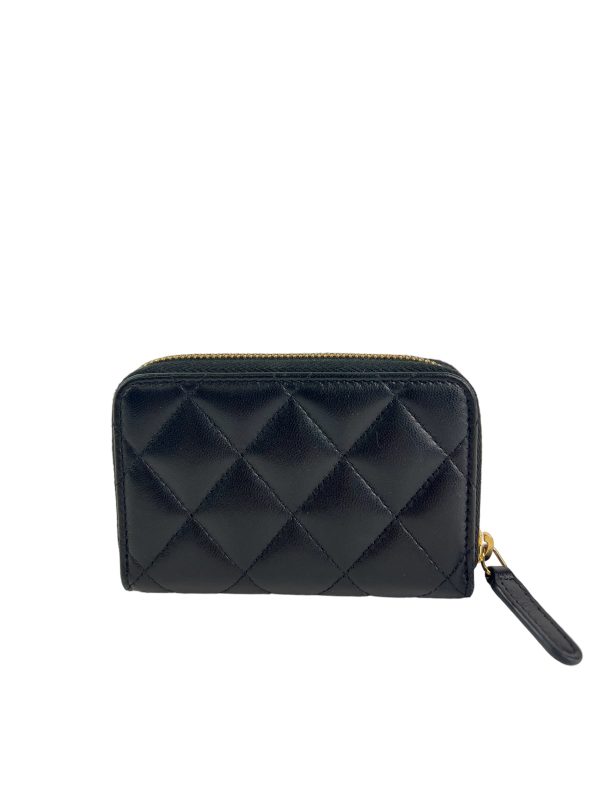 Chanel Black Lambskin Leather Zip Around Wallet Online Hot Sale