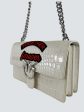 Pinko White Croc Effect Leather Shoulder Bag For Discount