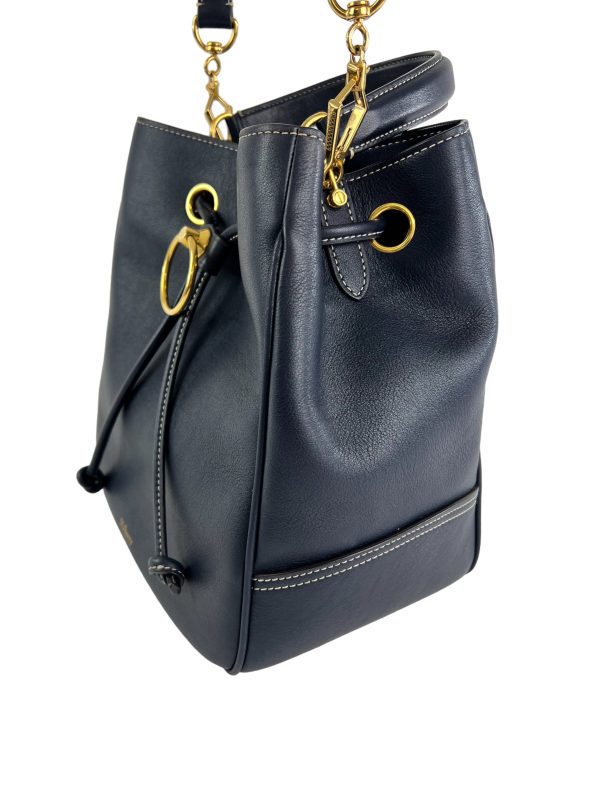 Mulberry Navy Leather Hampstead Bucket Bag on Sale