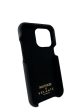 Manokhi x Velante Black Studded Leather iPhone 13 Pro case Fashion