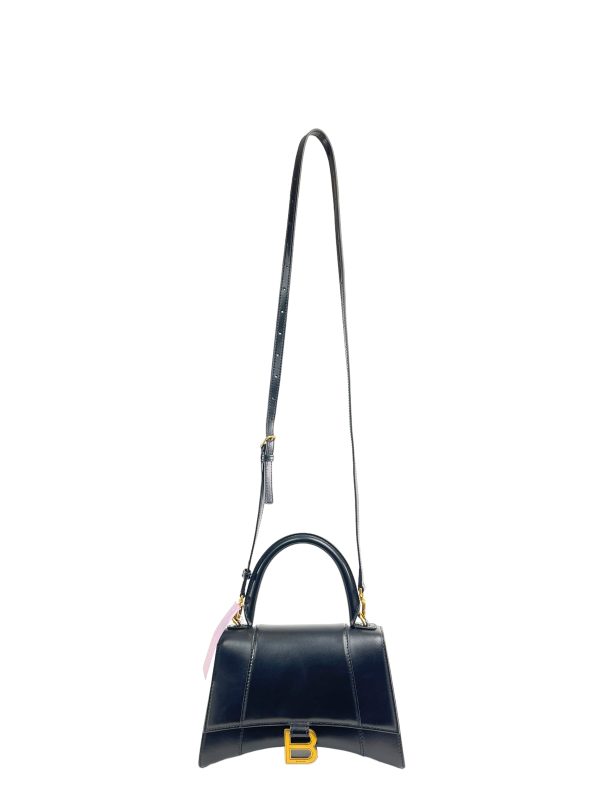 Balenciaga Black Leather ‘Hourglass XS’ Crossbody Hot on Sale