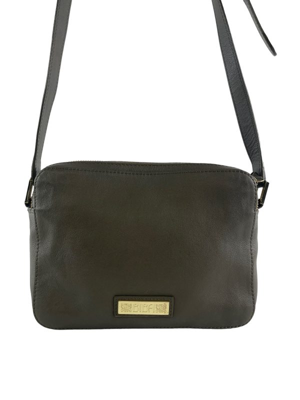 Biba Green Embossed Logo Leather Crossbody Online