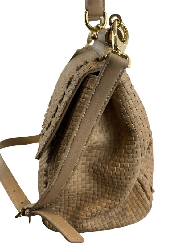 Dolce & Gabbana Tan Woven Leather Handbag w  Attachable Strap Online Hot Sale