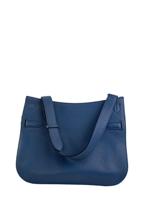 Hermès Blue Clemence Leather  Jypsiere  28 Crossbody Satchel Sale