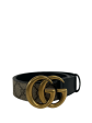 Gucci Monogram Canvas & Black Leather GG Belt - 32” Waist Online Hot Sale