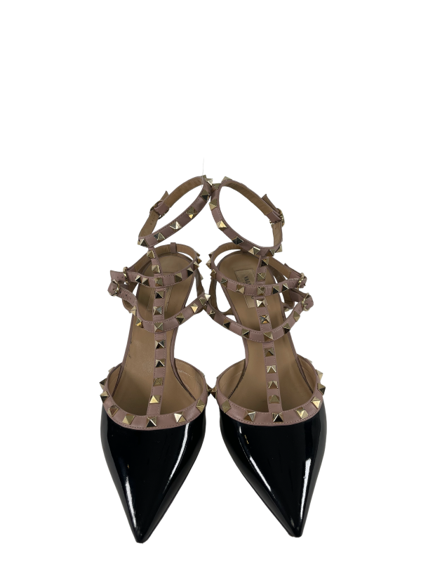 Valentino Black  Nude Patent Studded Heels - UK 8.5 Hot on Sale