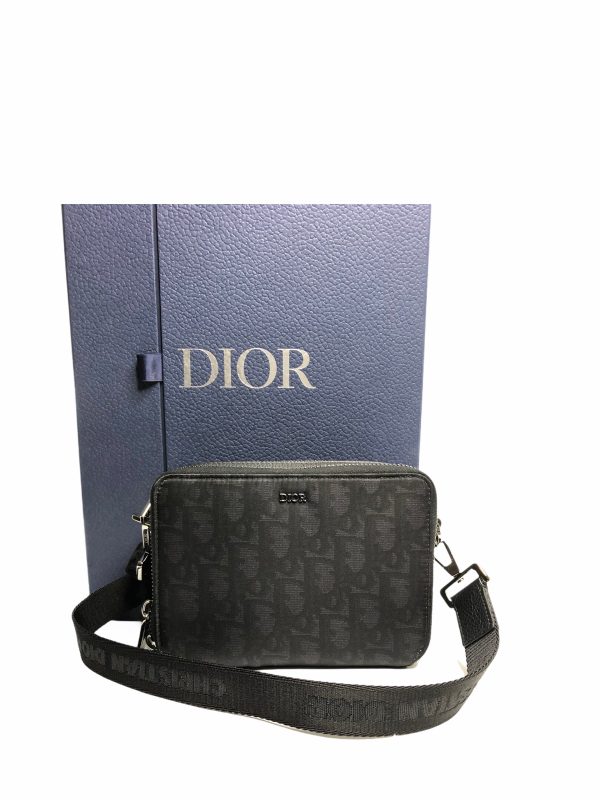 Christian Dior Black Monogram Nylon Camera Crossbody Supply