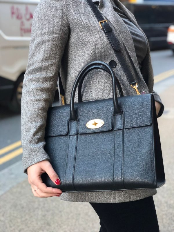 Mulberry Black Grained Leather Bayswater Tote Online