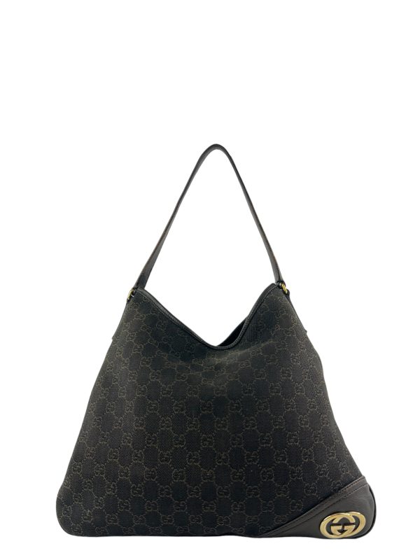 Gucci Brown Monogram Canvas Hobo   Shoulder Bag For Discount