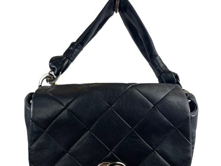 Chanel Black Soft Handle CC Flap Quilted Lambskin Handbag on Sale