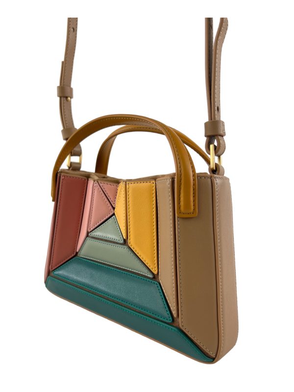 Mlouye Multi Colour Leather Handbag on Sale