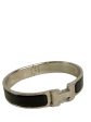 Hermes Black Enamel & Silver H Bangle Online Sale