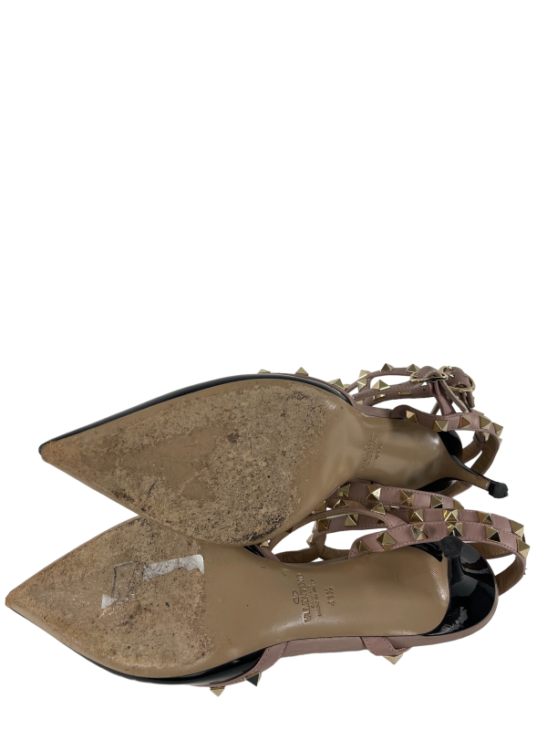 Valentino Black  Nude Patent Studded Heels - UK 8.5 Hot on Sale