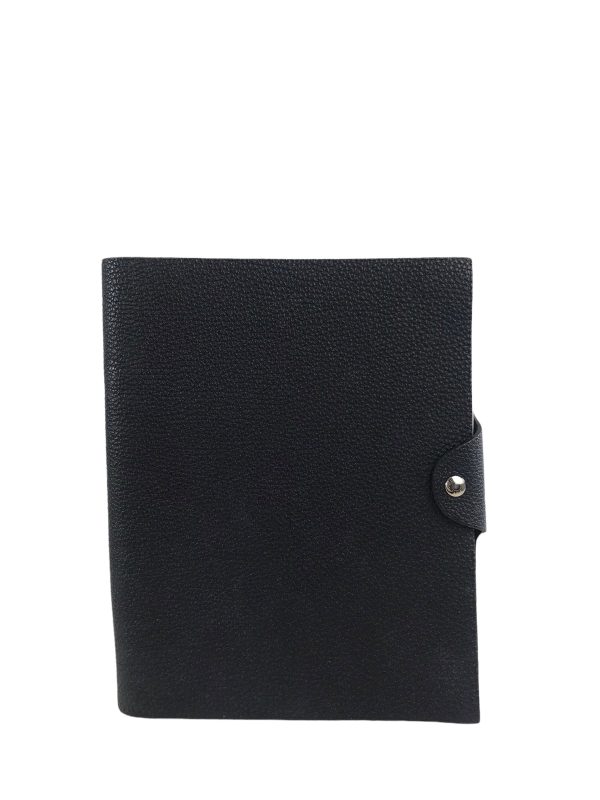 Hermès Black Leather Ulysse GM Notebook on Sale