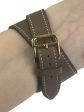 Hermes Etoupe Leather ‘Heure H’ Double Wrap Watch Cheap