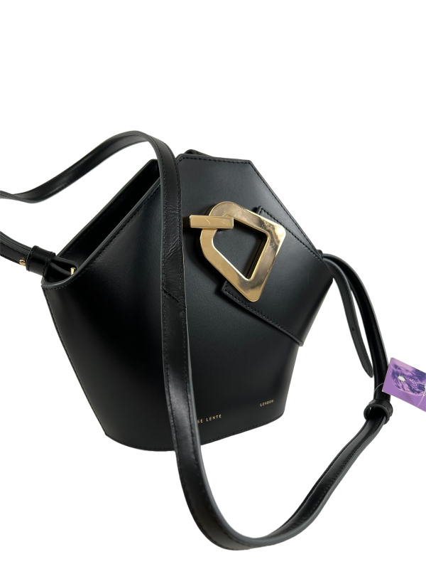 Danse Lente Black Leather Structured Bucket Bag Online now