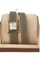 Hermes Etoupe Leather ‘Heure H’ Double Wrap Watch Cheap