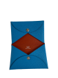 Hermès Blue Leather Calvi Card Holder Cheap