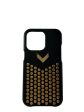 Manokhi x Velante Black Studded Leather iPhone 13 Pro case Fashion