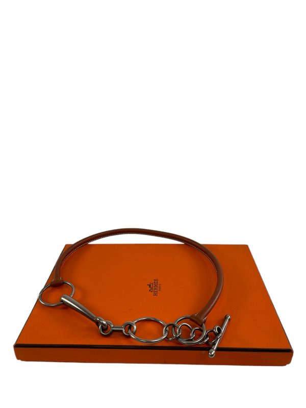 Hermès Brown Leather Chain Belt Online now