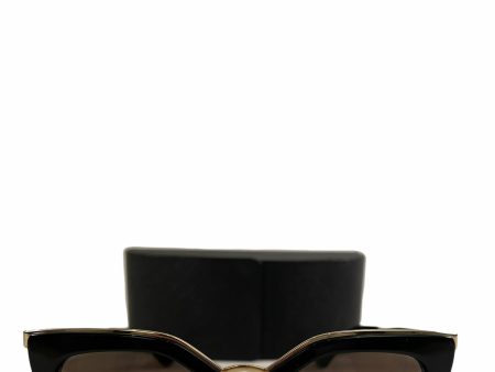 Prada Black & Gold Cateye Sunglasses Fashion