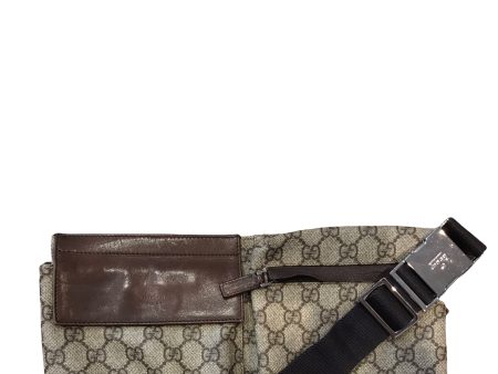 Gucci Beige and Brown Monogram Canvas Bumbag For Discount