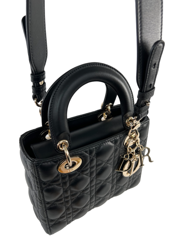 Christian Dior Black Quilted Leather  Lady Dior  Sale