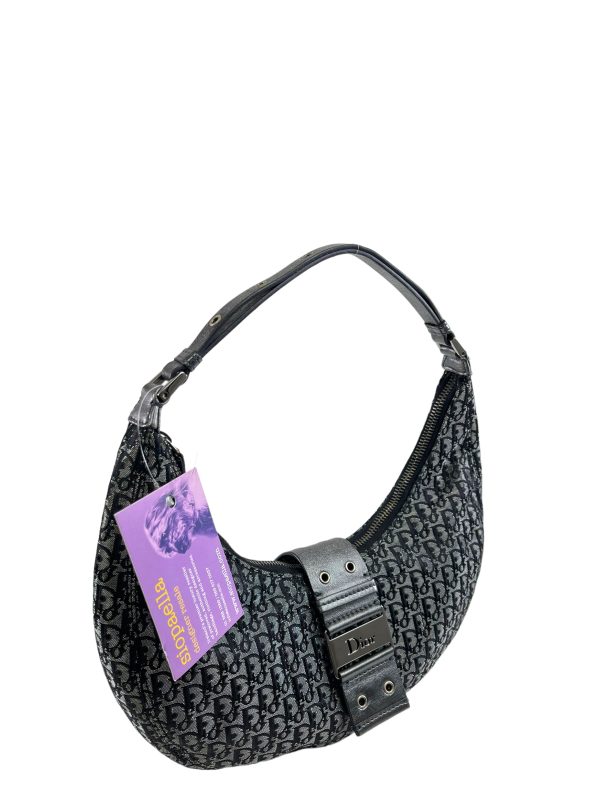 Christian Dior Black Monogram Canvas  Moon Vintage Street Hobo Handbag Hot on Sale